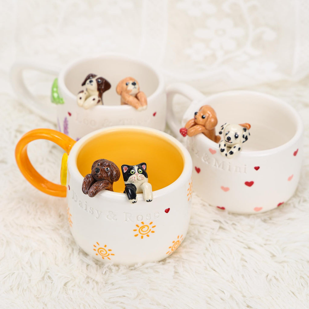 Custom Colorful Pet Mug Handmade Persoanlized Pet Cute Mug Handpainted Pottery Dog Mug Great Memorial Housewarming Gift for Cat Lover Y2K