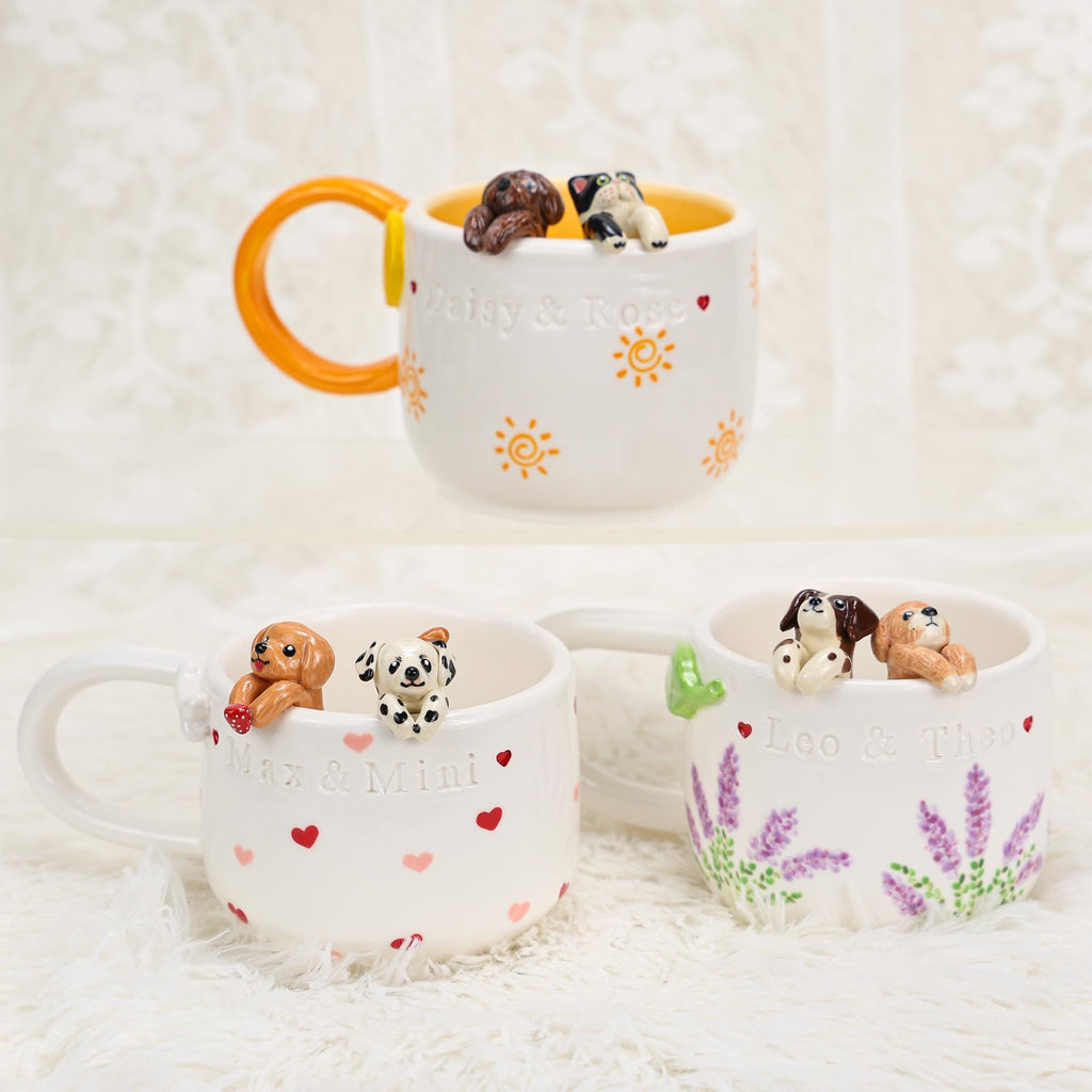 Personalized Pet Coffee Mug Custom Ceramic Peekaboo Cat Mug Pet Lover Gift Housewarming Gift Cute Dog Puppy Cappuccino Mug Hidden Cup